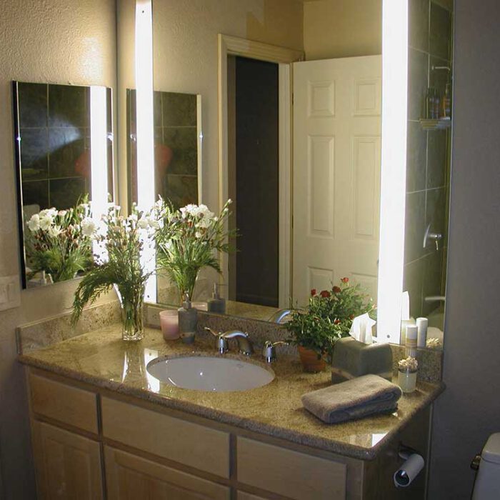an image of some interior residential bathroom lighting